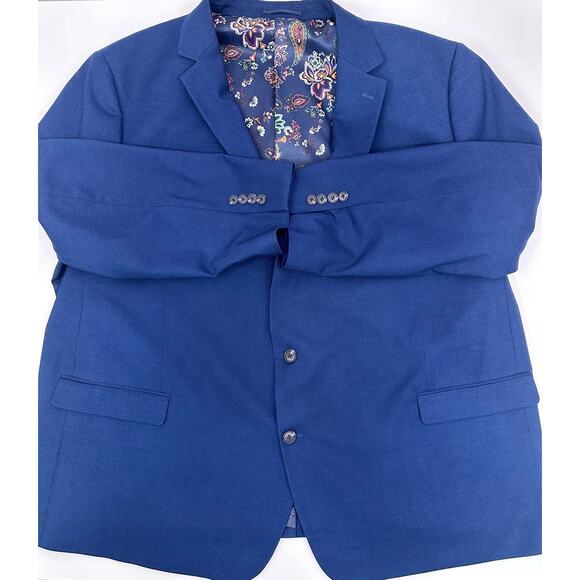 Johnny Bigg Royal Diego Textured Stretch Suit Jacket Blue Size 58 - Picture 4 of 11